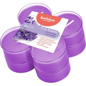 Bolsius geurkaars True Scents Lavender paars 8 uur 8 stuks