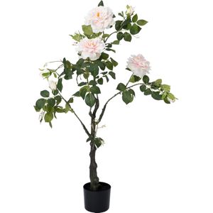 Kunstplant Roos licht 15 x 15 x 110 cm | in pot | voor binnen | Intratuin