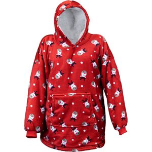 Unique Living hoodie Xmas rood / wit rendier onesize