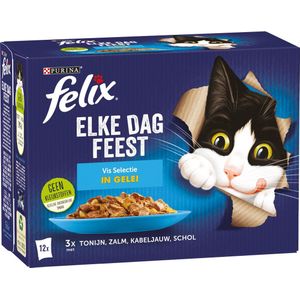 Felix kattenvoer in gelei Elke Dag Feest vis adult 85 g 12 stuks