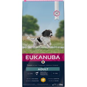 Eukanuba hondenvoer adult middel kip 12 kg