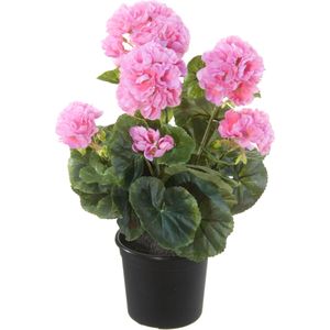 Louis Maes kunstplant Geranium licht paars | Ø 15 H 35 cm | in pot | voor binnen