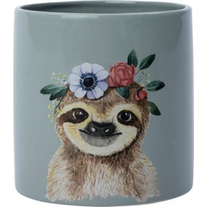 Bloempot binnen Luiaard blauw Ø 17 H 16 cm | Intratuin