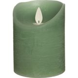 1x Jade Groene LED Kaarsen / Stompkaarsen 10 cm - Luxe Kaarsen Op Batterijen met Bewegende Vlam