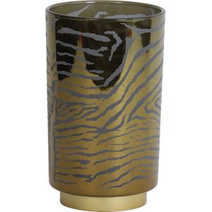 Light & Living tafellamp Zebra goud / grijs D 12 H 18 cm