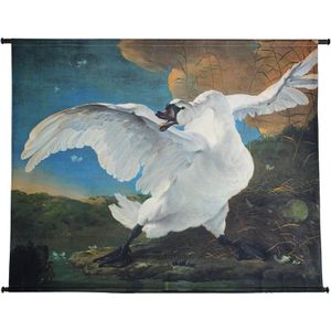 HD Collection wandkleed Swan zwart / wit 146 x 110 cm