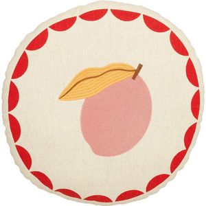 Mica Decorations sierkussen Vita wit / roze D 40 cm