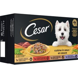 Cesar hondenvoer in saus Cuisine 150 g 4 stuks