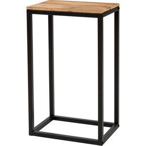 Intratuin plantentafel Flynn zwart / naturel 35 x 35 x 51 cm