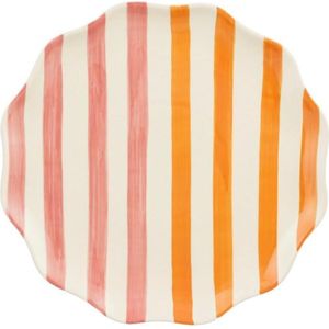 Mica Decorations serveerbord Bliss roze / oranje D 34 H 3 cm