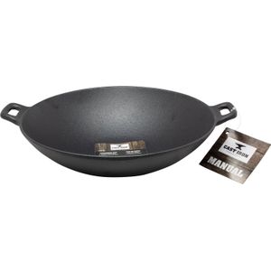 Cast Iron Wokpan / Wadjan Gietijzer - ø 31 cm - Zonder anti-aanbaklaag