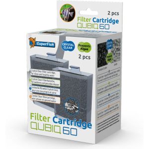 SuperFish aquarium filter cartridge QubiQ 60 2 stuks