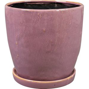 TS Bloempot binnen met schotel Vivi roze Ø 20 H 19 cm