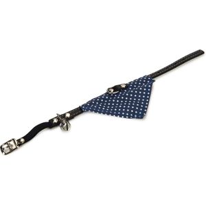 Beeztees kattenhalsband met bel en doek blauw 23 - 27 cm