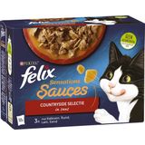 Felix kattenvoer in saus Sensations Sauces Countryside Selectie adult 85 g 12 stuks