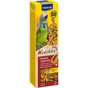 Vitakraft vogelsnack Kräcker papegaai amandel en tropisch fruit 2 stuks