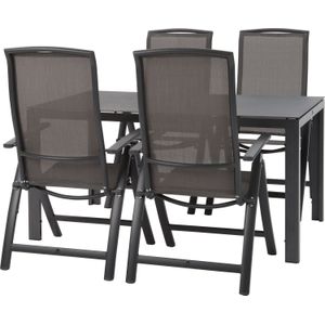 4 persoons diningset Bea met Haikou grijs | 150 x 120 cm | Intratuin