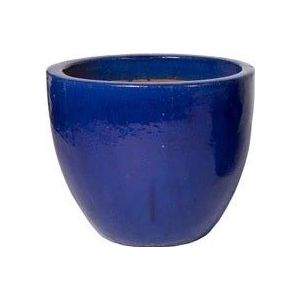 Mega Collections - Bloempot - Blauw - Ø 60 H 50 cm - Hoogwaardige Klei