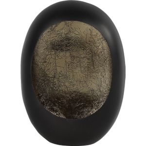 Countryfield waxinelichthouder Eggy zwart 11,5 x 21 x 29 cm