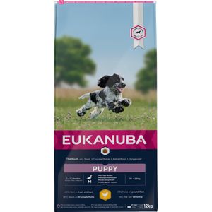 Eukanuba hondenvoer puppy middel kip 12 kg