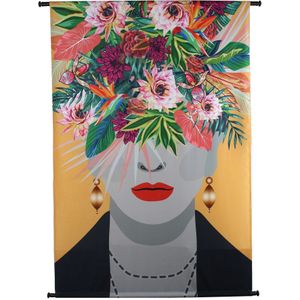HD Collection wandkleed Face Flowers multi 105 x 136 cm