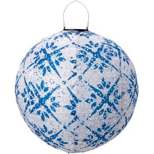 Intratuin solar lampion wit/ blauw D 40 H 40 cm