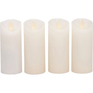 4x Witte LED kaarsen met afstandsbediening kaarsensets - Woondecoratie - LED kaarsen - Elektrische kaarsen