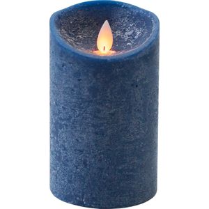 1x Donkerblauwe LED Kaars / Stompkaars 12,5 cm - Luxe Kaarsen Op Batterijen met Bewegende Vlam