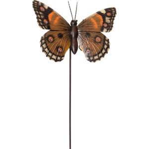 2x stuks grote metalen vlinder grijs/goudbruin 34 x 24 cm tuin decoratie -  Tuindecoratie vlinders - Dierenbeelden hangdecoraties (tuinartikelen) | €  44 bij Shoppartners.nl | beslist.nl