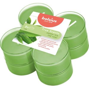 Bolsius geurkaars True Scents Green Tea groen 8 uur 8 stuks