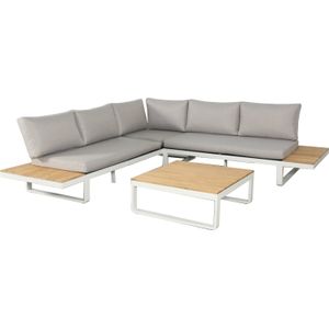 4 persoons loungeset Bodhi wit | 248 x 248 cm | Intratuin