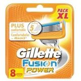 Gillette  Fusion Power + leaflet-8 stuks- Scheermesjes