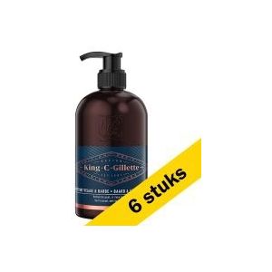 6x Gillette King C. baard- en gezichtsreiniger (350 ml)