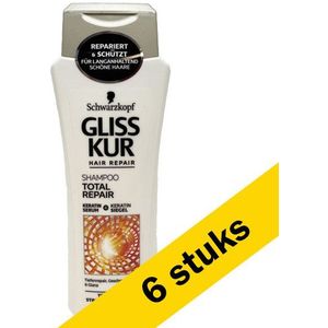 6x Schwarzkopf Gliss Kur Total Repair shampoo (250 ml)
