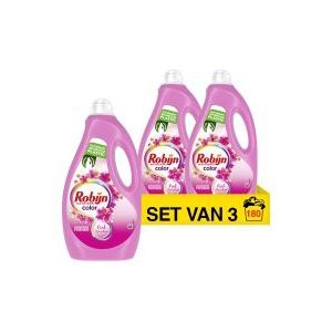 Robijn Color vloeibaar wasmiddel Pink Sensation 3 liter (3 flessen - 180 wasbeurten)