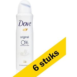 6x Dove deodorant spray Original 0% (150 ml)