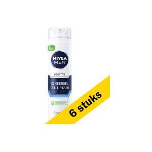 6x Nivea Sensitive scheergel for men (200 ml)