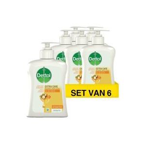 6x Dettol Handzeep Extra Care Honey & Sheabutter (250 ml)