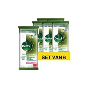 6x Dettol Reinigingsdoekjes Bio Afbreekbaar Tru Clean Appelbloesem (48 doekjes)