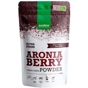 PURASU47 - Aronia poeder 200 g BIO (BIO & VEGAN. Gevriesdroogd appelbes (aronia) poeder. 200 g. Rijk aan vezels. Hoge ORAC-waarde (antioxidanten).) - Purasana