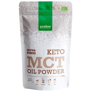 PURASU50 - MCT olie poeder 200 g BIO (BIO & VEGAN. MCT poeder met 70% kokosolie en 30% acaciavezels. 200 g. Met triglyceriden C8 en C10. Ketovriendelijk.) - Purasana