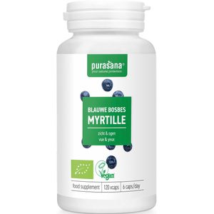 PURAPE70 - Blauwe bosbes 320 mg 120 Vcaps BIO (BIO & VEGAN. Blauwe bosbes. 120 capsules. Ondersteunt de gezondheid van de ogen en draagt bij tot een beter nachtzicht.) -  Purasana