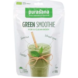 PURATS11 - Green smoothie (BIO. Mix van chlorella, spirulina en tarwegras. 150gr organic en vegan poeder. Heeft een zuiverende werking.) -  Purasana