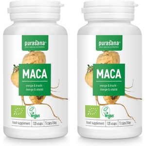 PURAPE20DUO - Maca 300 mg 120 Vcaps DUO (BIO & VEGAN. Maca capsules. 120 caps. Bron van energie en heeft een positieve invloed op het libido.) -  Purasana