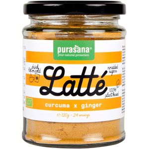 PURALT01 - Latté Curcuma Gember (BIO. Kurkuma Gember Latté. 120g (= Maak tot aan 24 lattes). Suikervrij en 100 % plantaardig en biologisch. Ondersteunt de immuunsysteem. Zowel warm als koud te nuttigen.) -  Purasana