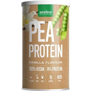 PROTPP26 - Vegan protein pea 74% vanille 400 g (VEGAN. Erwt eiwitpoeder vanille. 400 g. Draagt bij tot het behoud en de groei van de spiermassa. Hypoallergeen en gemakkelijk verteerbaar.) -  Purasana