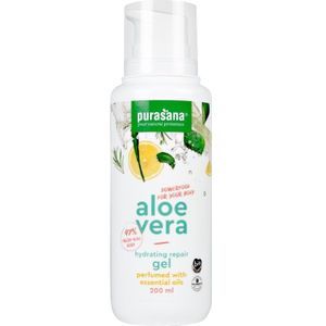 PURAAL04 - Aloe Vera Gel met Essentiële Oliën (BIO. 200 ml, 97% verse biologische aloë vera gel van essentiële oliën gewonnen uit citroen en rozemarijn. Vervaldatum 2024-05-30.) -  Purasana