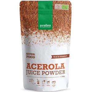 PURASU42 - Acerola poeder 100g bio (BIO & VEGAN. Acerola poeder. 100 g. Rijk aan vitamine C. Ondersteunt het immuunsysteem en helpt vermoeidheid verminderen.) - Purasana