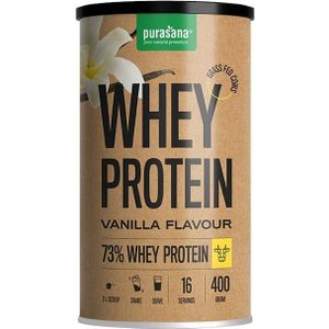 PROTPP24 - Whey protein vanilla 73% 400 g (Whey vanille. 400 g. Draagt bij tot het behoud en de groei van de spiermassa. Met alle essentiële aminozuren.) -  Purasana