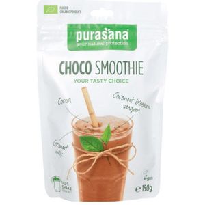 PURATS15 - Choco smoothie (BIO. Mix van kokos en cacao. 150gr organic en vegan poeder. Puur genieten zonder schuldgevoel!) -  Purasana